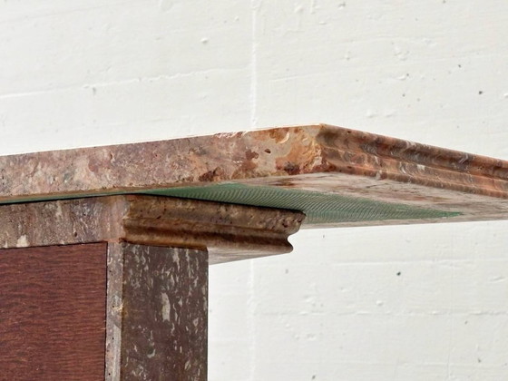 Image 1 of Consolle in marmo rosso-marrone con superficie lucida, Italia