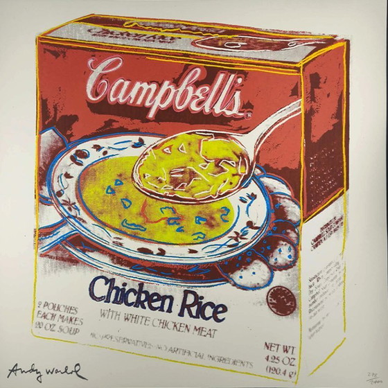 1980s Big Andy Warhol "Campbells" Limited Edition Lithograph Numbered in Pencil by CMOA. 60 cm / 23.62 inches (photo 2 of 5)