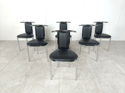 6x Vintage eetkamerstoelen
