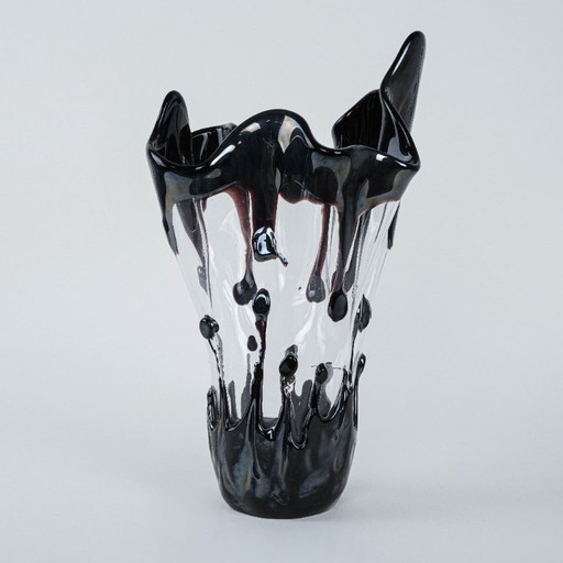 Vaas van Murano-glas, Italiaans ontwerp, jaren 60, vervaardigd in Italië.