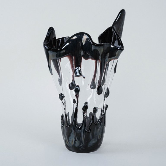 Image 1 of Vaas van Murano-glas, Italiaans ontwerp, jaren 60, vervaardigd in Italië.