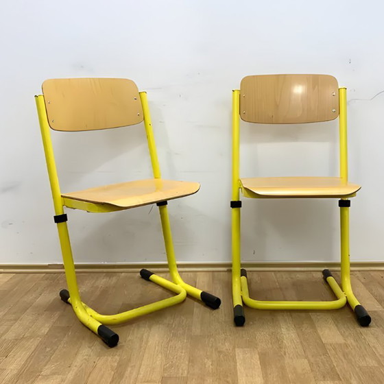Image 1 of Retro Chairs, Metal & Veneer, 1980s (Set of 2)