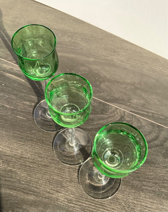 Image 1 of Juego de 3 copas de licor Art Nouveau - Bakalowits & Söhne - Meyr's Neffe - Viena c. 1902​