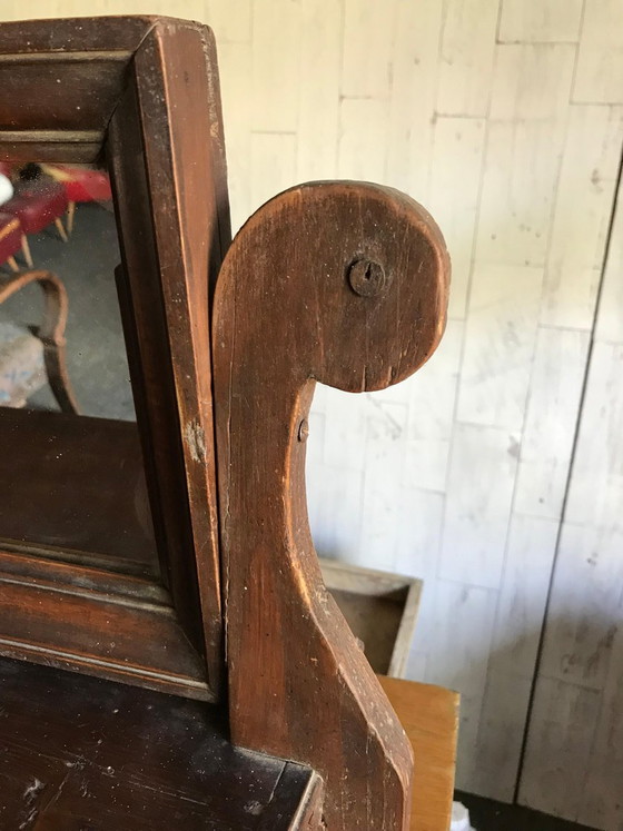 Vintage Rustic Mirror, 1920s – Wood (photo 4 of 4)