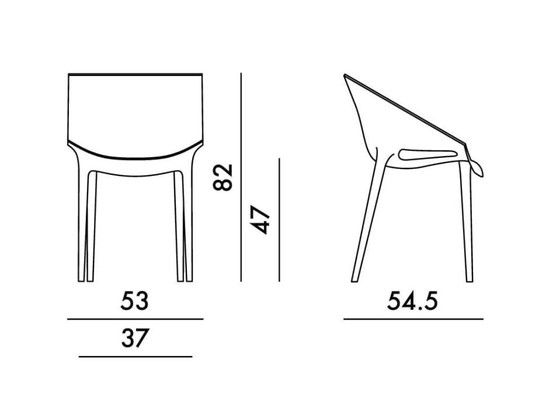 Image 1 of 4 Dr. Yes chairs Kartell color orange-red, stackable