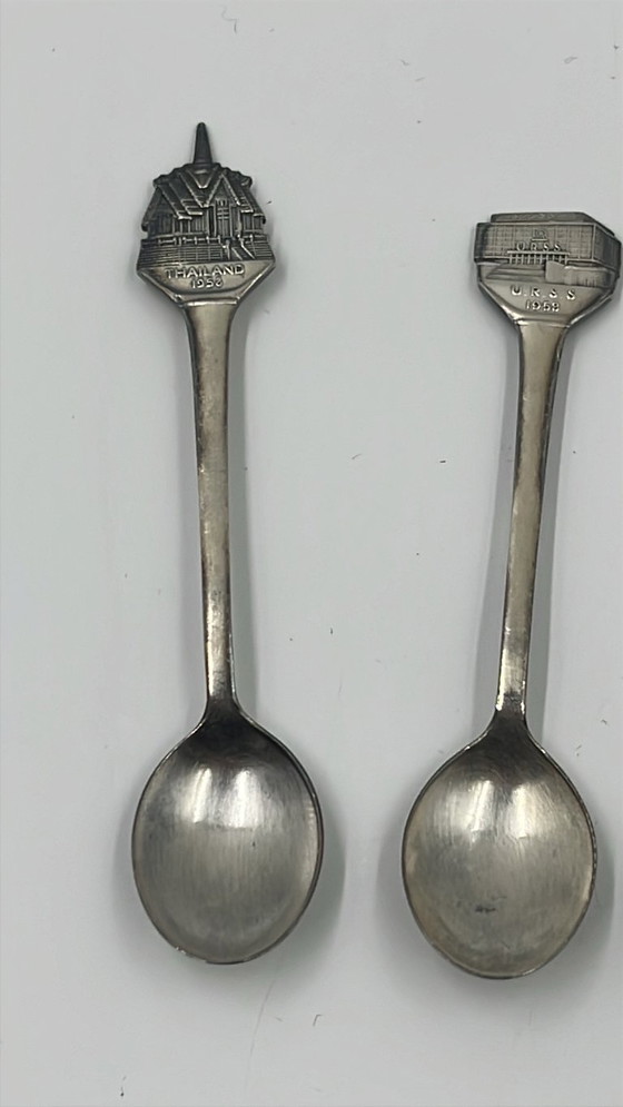 Set of 4 Souvenir Spoons Expo 58 Rare Pavilions, Cutlery Sets, Metal, Silver (photo 10 of 12)