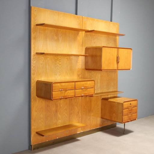 Esdoornhouten wandboekenkast uit de jaren 60 – boekenkasten, Wood