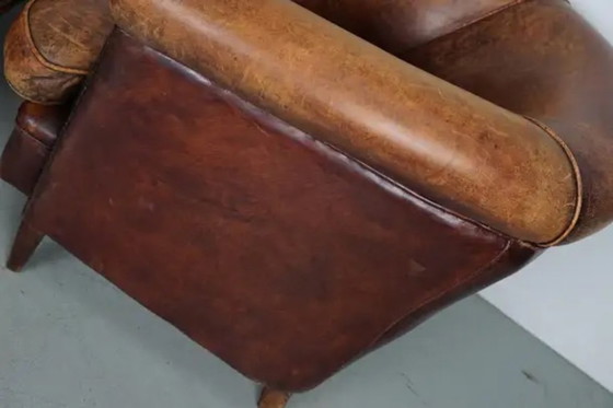 Image 1 of Poltrone da club vintage olandesi in pelle color cognac, set da 2