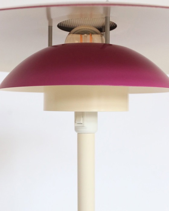 Image 1 of Vintage Deense vloerlamp unieke kleuren schalenlamp