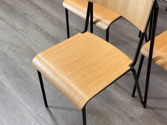 HAY Petit Standard Set van 6 - Hout/Zwart | Daniel Rybakken, Eetkamerstoelen, Metaal, Beige (foto 14 van 15)