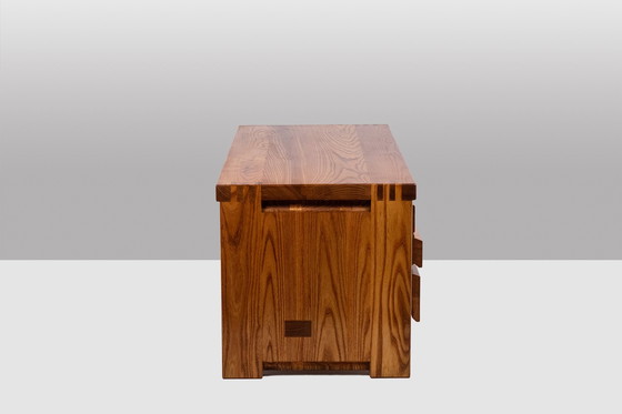 Image 1 of Pierre Chapo. Commode basse en orme blond. Circa 1970.