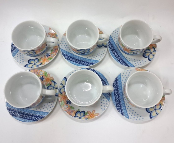 Image 1 of 6 x vintage porcelain coffee cups and saucers, unused