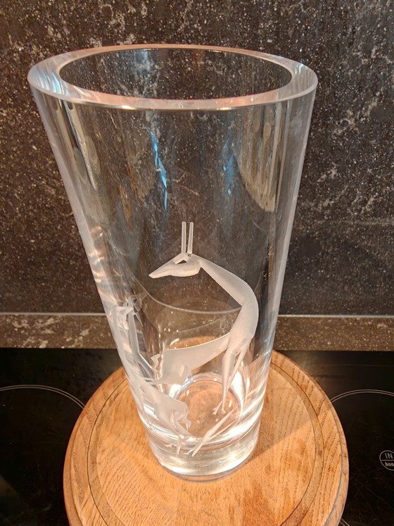 Image 1 of Serves vase with giraffes, 26 cm, made in France