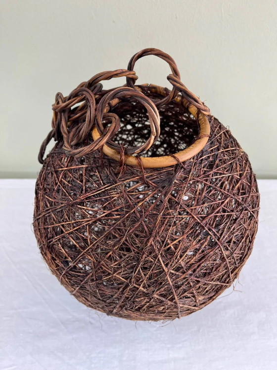 Lampada a sospensione a sfera in vimini – Lampade a sospensione, Wicker, Rattan, Vintage (photo 5 of 8)