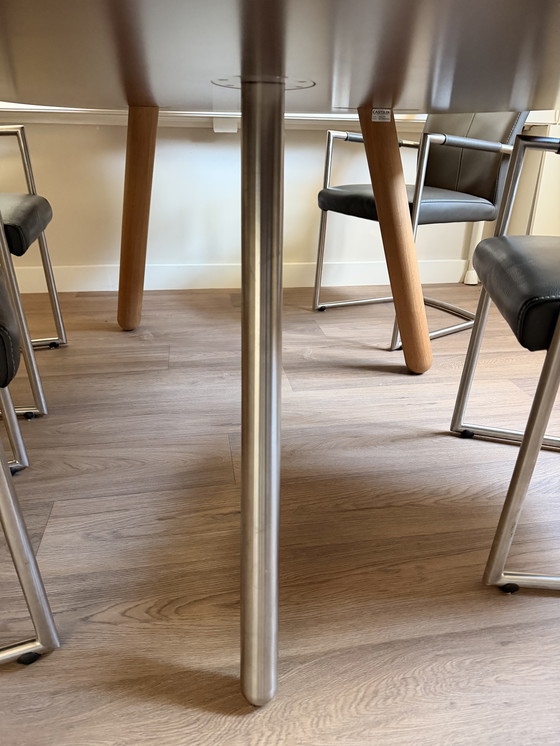 Image 1 of Castelijn Circlips 2 & Leather sled-leg chairs