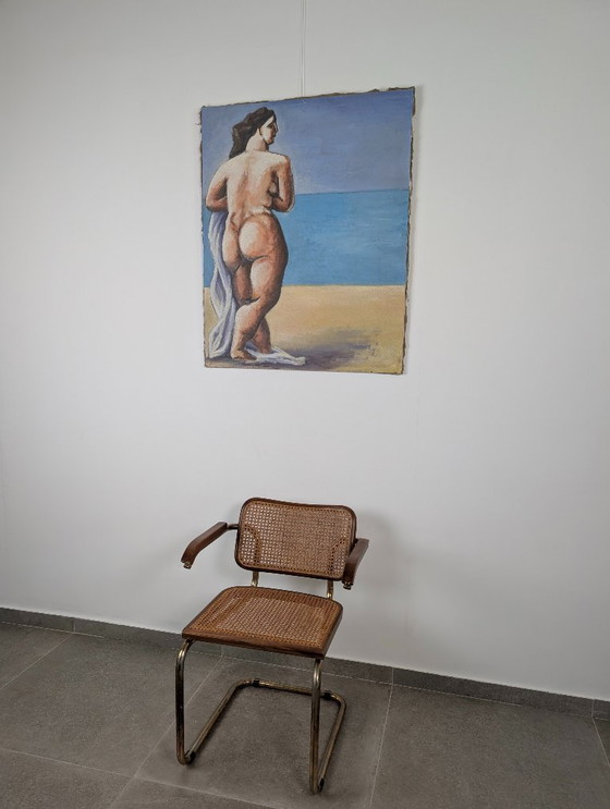 Image 1 of Óleo sobre lienzo de Mujer en la playa, Siglo XX