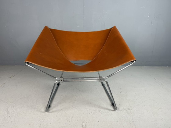 Image 1 of Poltrona in pelle cognac AP-14 di Pierre Paulin per A. Polak, 1955