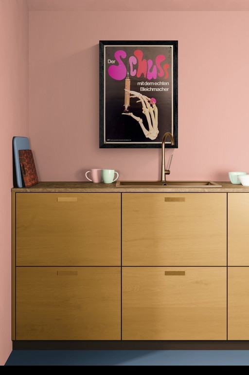 💊 Original vintage A2 anti-drug PSA Poster - Early 1970s | Der Schuss mit dem echten Bleichmacher| 59.5 × 42 cm 