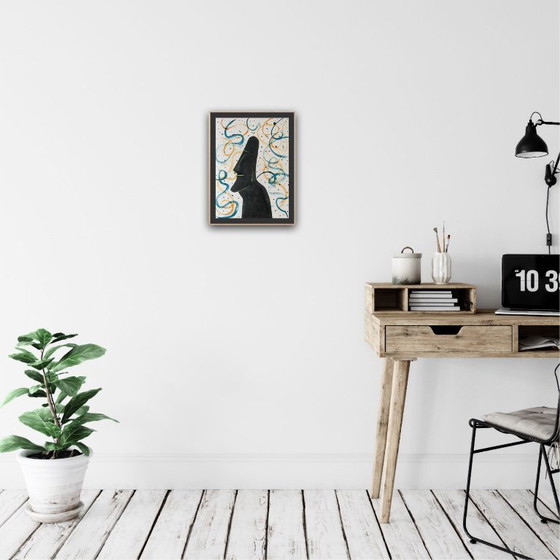 Image 1 of Oost-Indische inkt op naturel karton.  Formaat 30x40cm.