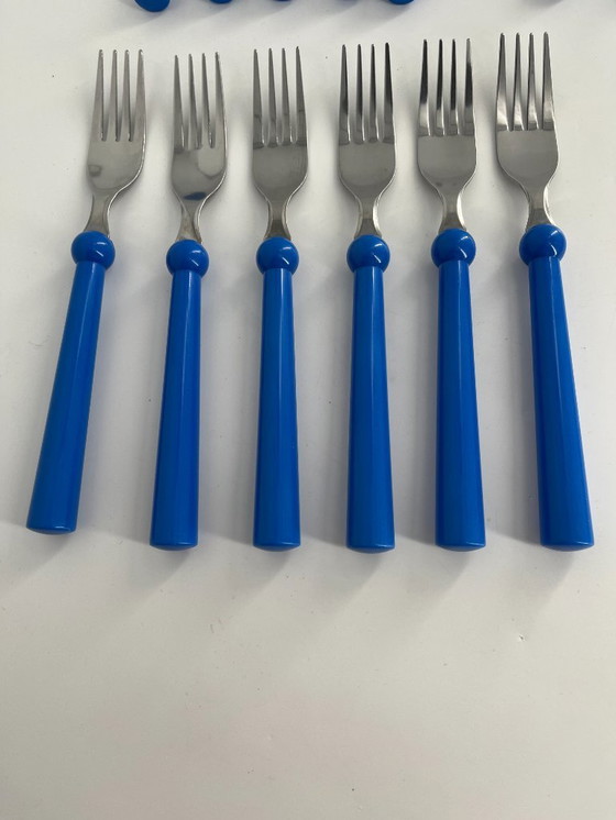 Image 1 of Ensemble de couverts IKEA « Grammatik » – 23 pièces – bleu – vintage des années 1990