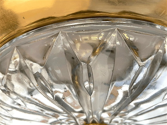 Mid Century Modern Retractable Metal And Pressed Glass Pull Down Pendant Lamp, 1960s-70s (photo 10 of 15)