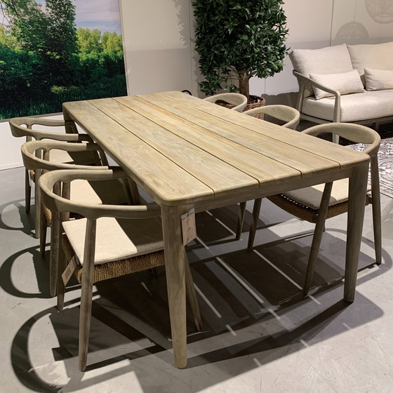 Image 1 of Castle Line Teak Grey tuintafel met tuinstoel (set van 6)