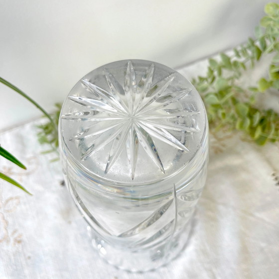 Vintage crystal vase with chiseled pattern (photo 9 of 9)