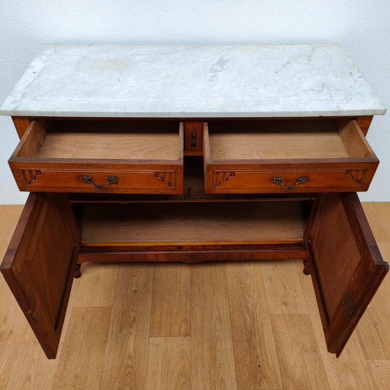 Image 1 of Vintage antique dresser, sideboard, chest of drawers, bathroom vanity with marble top