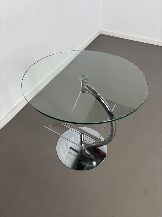 Image 1 of Table d'appoint Kokoon en verre et chrome au design vintage