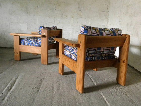 coppia di poltrone in pino, 1970 – Legno, Brutalist (photo 3 of 8)