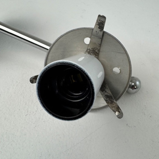 Image 1 of Vintage metalen en glazen wandlamp