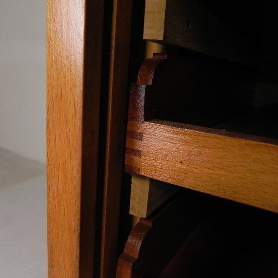 Image 1 of Armario antiguo con persiana enrollable de madera de abedul, Ekawerk Horn Lippe, Alemania, década de 1950.
