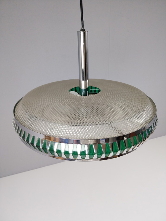 Image 1 of Lampe suspendue OVNI vintage de l'ère spatiale, années 1970