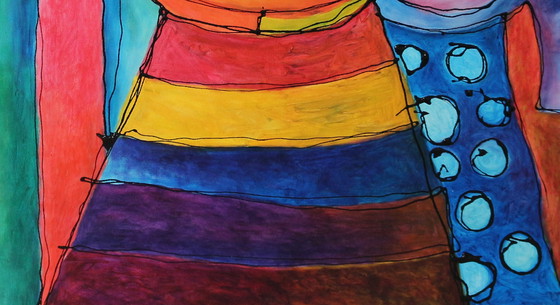 Image 1 of Ancienne peinture "Une promenade dans le parc".