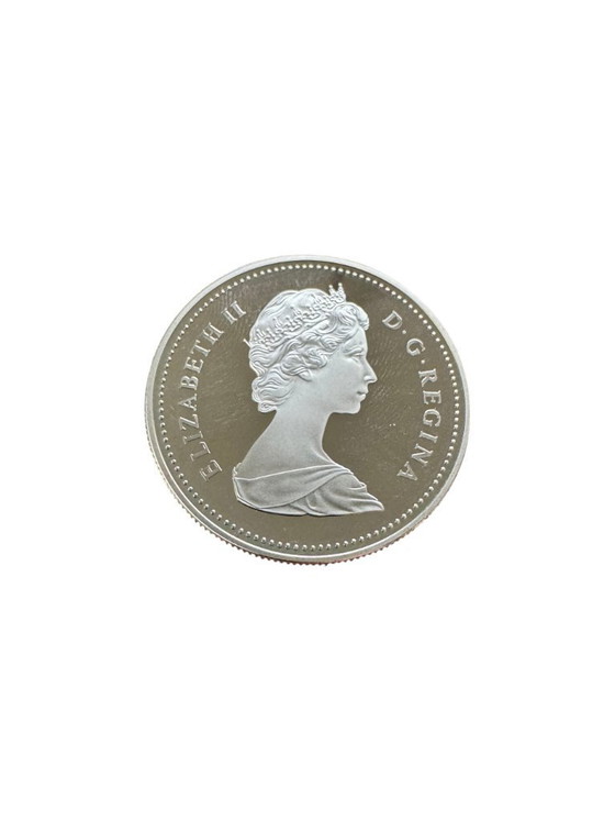 Image 1 of Canadese zilveren munt uit 1984