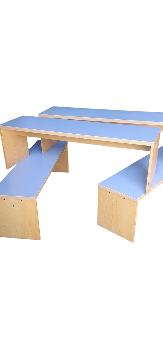 Image 1 of Sleek Wooden Design Benches 1990s