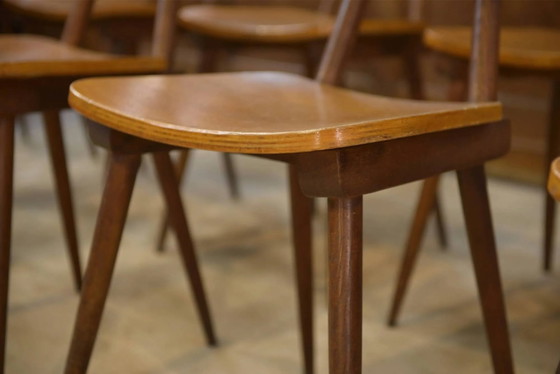 Set di 10 sedie in rovere degli anni '60. – Sedie da pranzo, Legno, Vintage (photo 6 of 11)