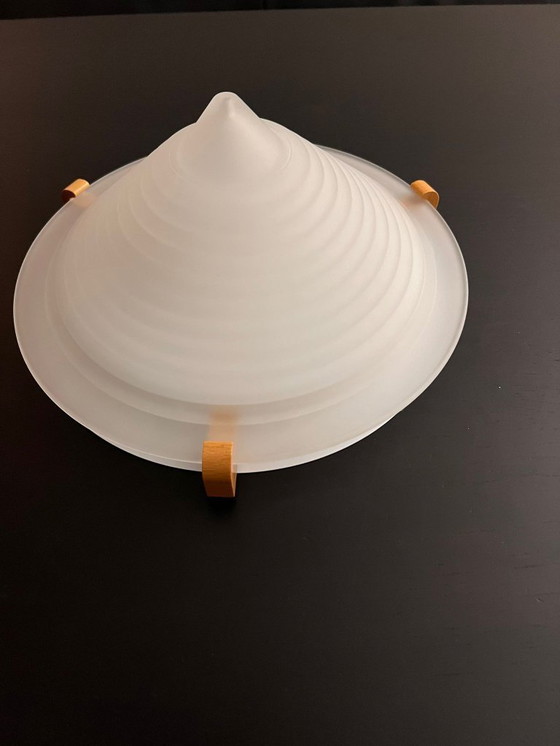 Image 1 of Vintage Ikea ceiling lamp opaline white glass 90s