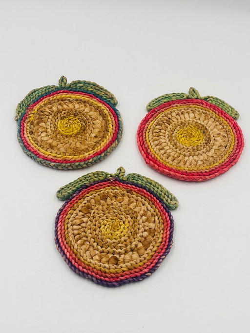 Set of 3 vintage rope trivets