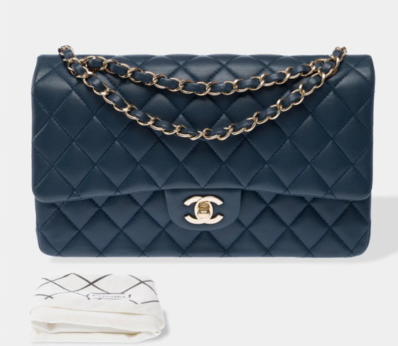 Image 1 of Borsa CHANEL Timeless/Classique in Cuir Bleu - 103394