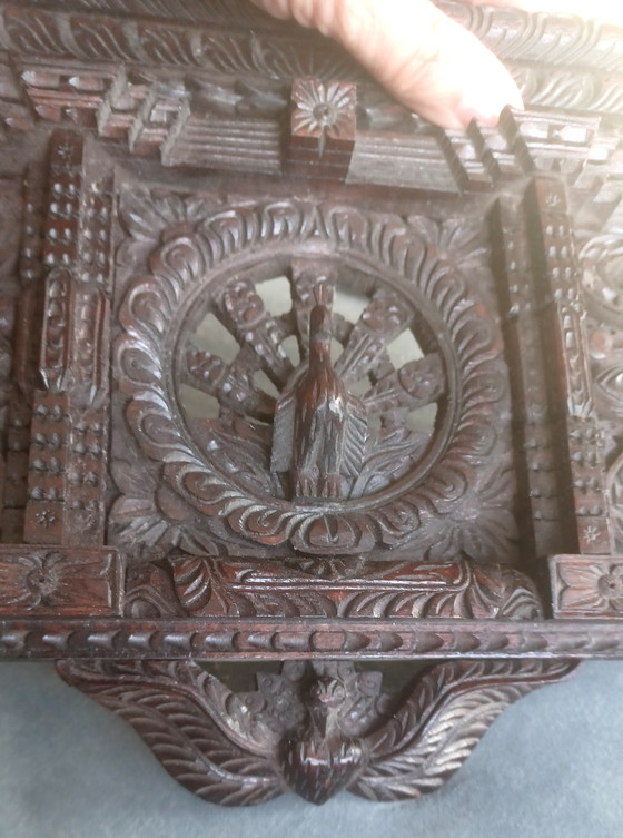 Image 1 of Finestra di pavone del Nepal con sculture in legno antiche Ankhi Jhayl
