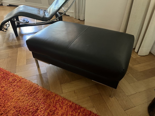 Divano componibile Aikon – in pelle nera – come nuovo