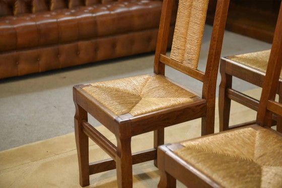 Lot de 6 chaises brutalistes des années 1950. – Chaises de salle à manger (photo 2 of 14)