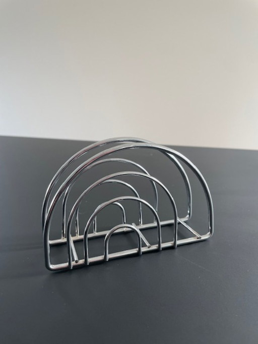 Porta tovaglioli cromato postmoderno con archi