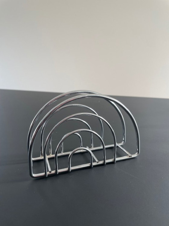 Image 1 of Porta tovaglioli cromato postmoderno con archi