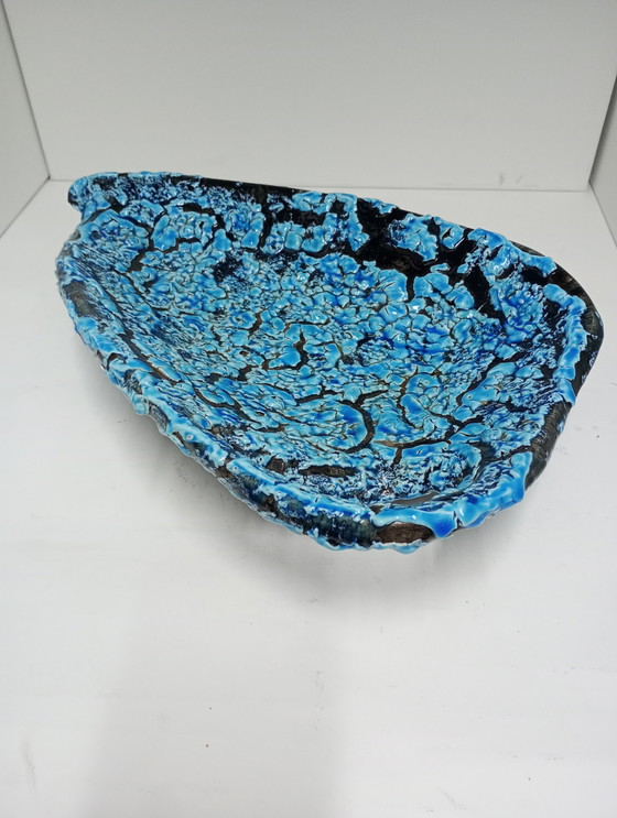 Image 1 of Grande ciotola turchese in lava vintage