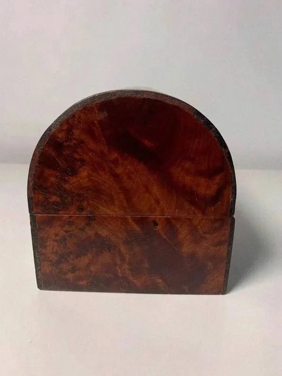 Schöne Schmuckschatulle aus Thujaholz – Abgerundeter Deckel – Handgefertigte Arbeit – Aufbewahrungsschrank (photo 4 of 6)