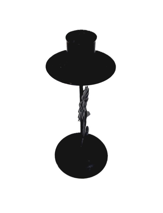 Image 1 of Vintage smeedijzeren kaarsenhouder, 16 cm