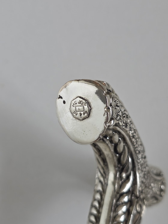 Elegante Italiaanse verzilverde wandelstok – Cadeaus, Silver, Wood (photo 3 of 9)