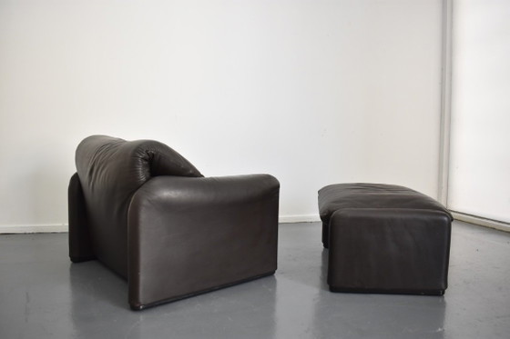 Magnifique Fauteuil Design Cassina Maralunga & Repose-pieds – Leather (photo 5 of 15)